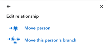 A zoom-in on the move this person's branch option